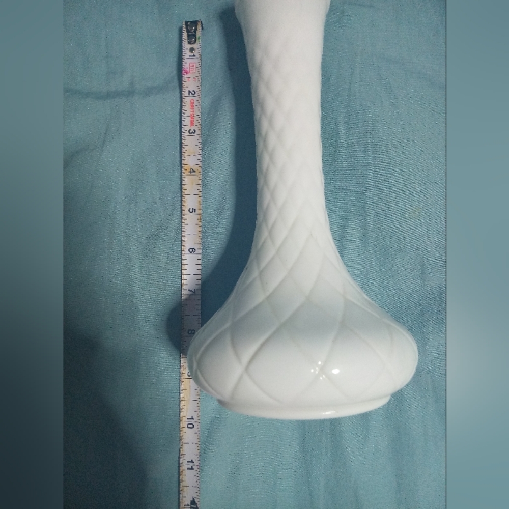 Vintage white milk glass vase Hoosier vase